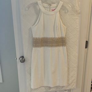 Lilly Pulitzer White and Gold Dress